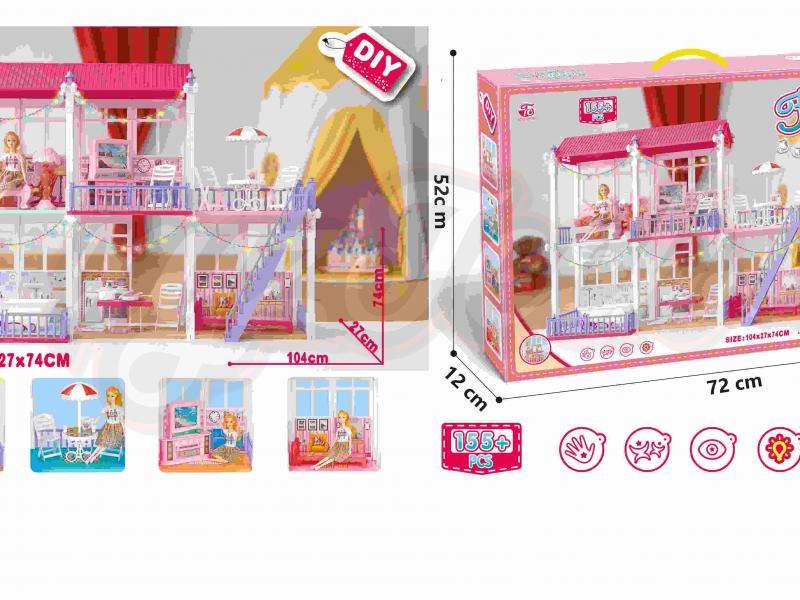 All plastic built-up villa with 11-inch Barbie