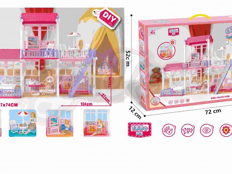 All plastic built-up villa with 11-inch Barbie