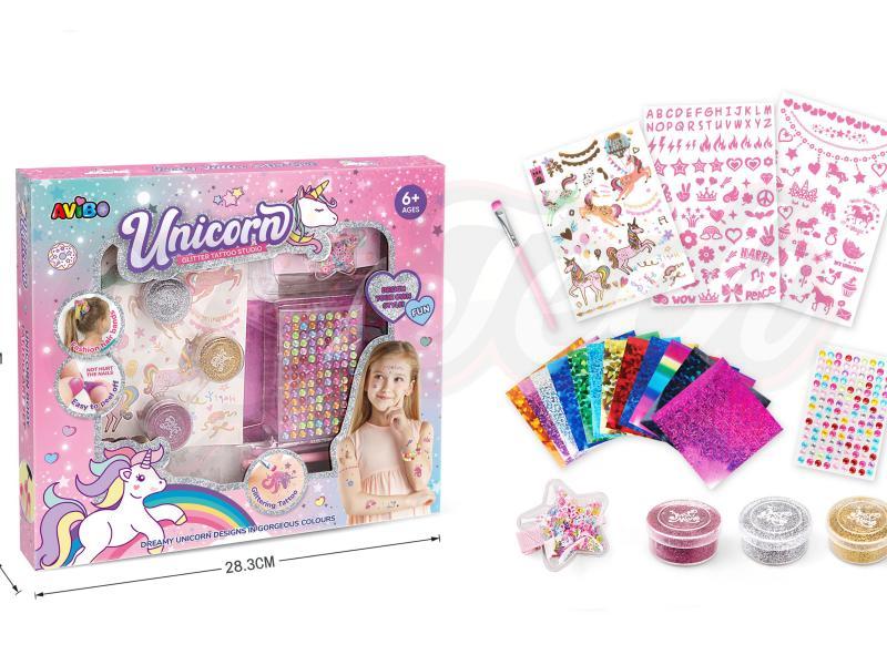 unicorn diy spotted tattoo sticker set