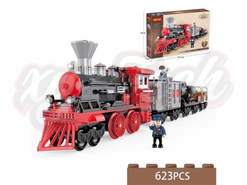  Retro steam train 623pcs