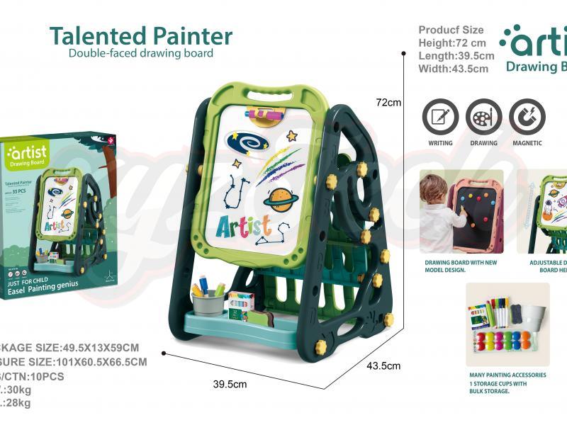 Bookshelf double-sided drawing board