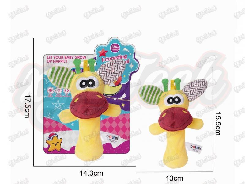 Plush Little Yellow Donkey Hand-held Rattle BB Stick Baby Pacifying Toy Baby Hand-held Plush Rattle
