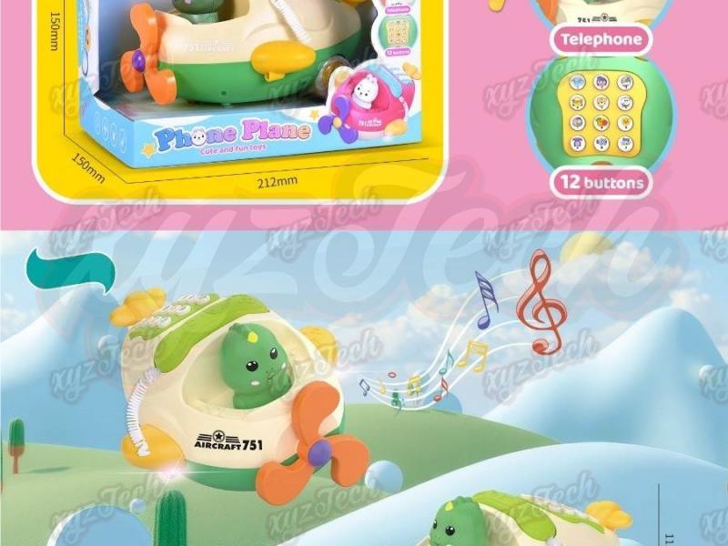 Puzzle Early Education Dinosaur Aircraft Telephone English Version